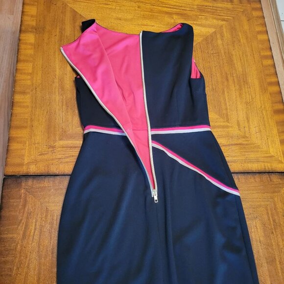 Muse Black Dress with Pink & Beige Ribbon Detail - Picture 7 of 13